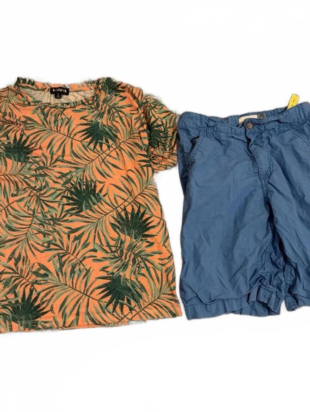 kidpik Orange Shirt & Old Navy Blue Shorts Boys M (10) Outfit